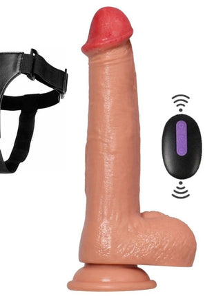 Shequ Sean Vibrating Dildo 20 Mod Titreşimli Belden Bağlamalı Realistik Penis 22 cm SQ-WBE10043