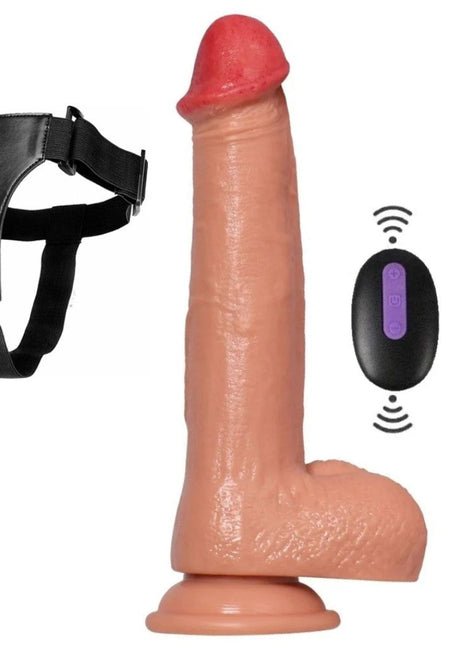 Shequ Sean Vibrating Dildo 20 Mod Titreşimli Belden Bağlamalı Realistik Penis 22 cm SQ-WBE10043