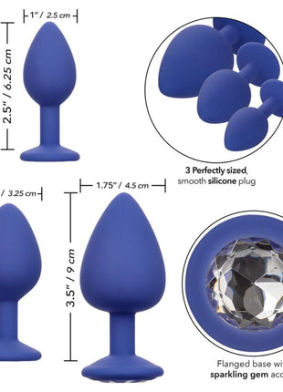 Calexotics Cheeky Gems 3 pcs Anal Alıştırıcı Silikon Plug Set
