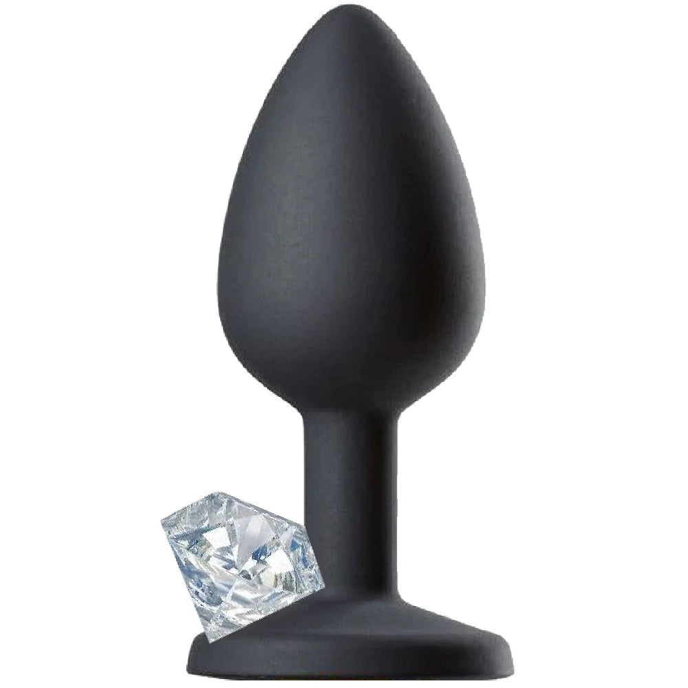 Diamond taşlı silikon anal plug large – görsel 1