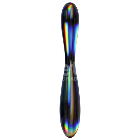 Double Delight Asimetrik Çift Taraflı Gökkuşağı Cam Dildo