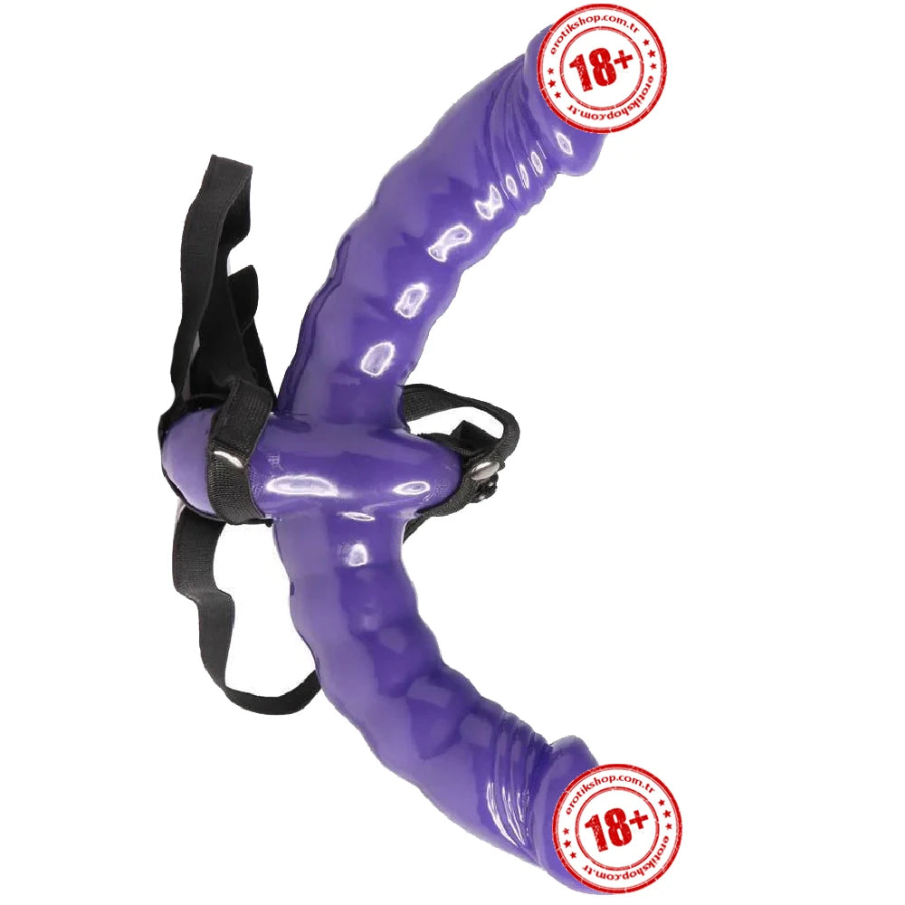 Double Delight Çift Uçlu Silikon Biseksüel Dildo – Mor