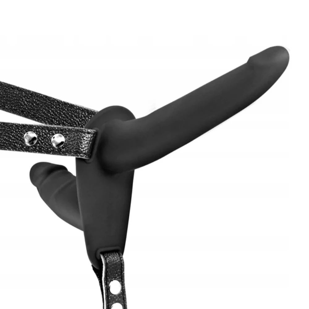 Double Penetrix Silikon Çift Taraflı Strap-On – Siyah, Ten, Kırmızı