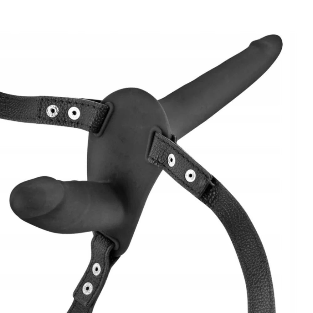 Double Penetrix silikon strap-on – Black – görsel 4