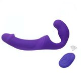 Double Rider kumandalı askısız strap-on mor – görsel 2
