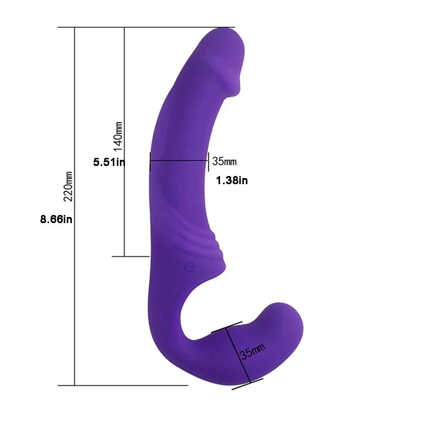 Double Rider kumandalı askısız strap-on mor – görsel 5