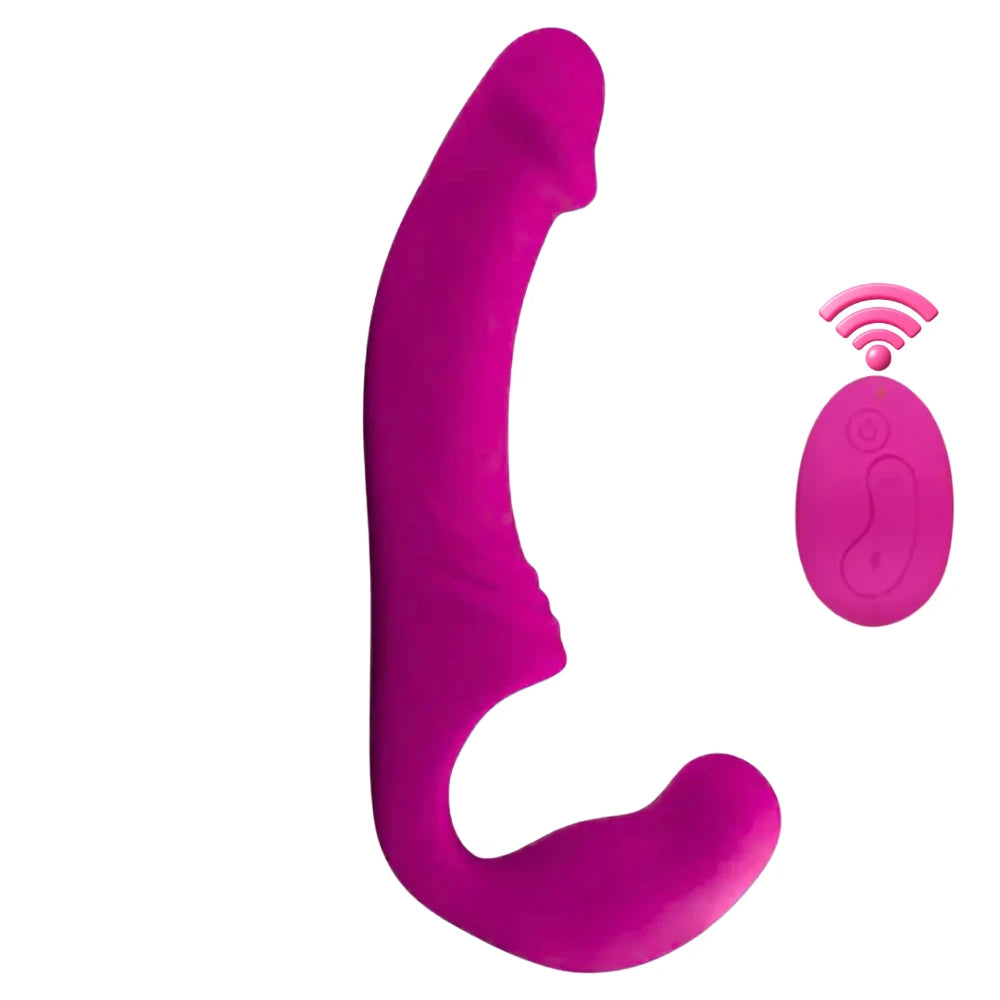 Double Rider kumandalı askısız strap-on pembe – görsel 1