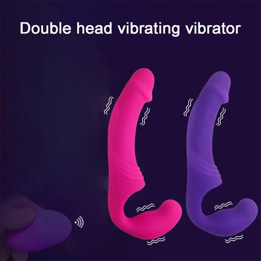 Double Rider kumandalı askısız strap-on pembe – görsel 5