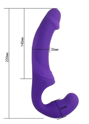 Aphrodisia Double Rider Strapless Strap-on Vibratör Purple