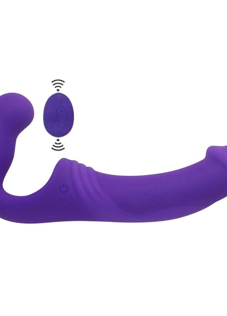 Aphrodisia Double Rider Uzaktan Kumandalı Strapless Strap-On Vibratör Purple