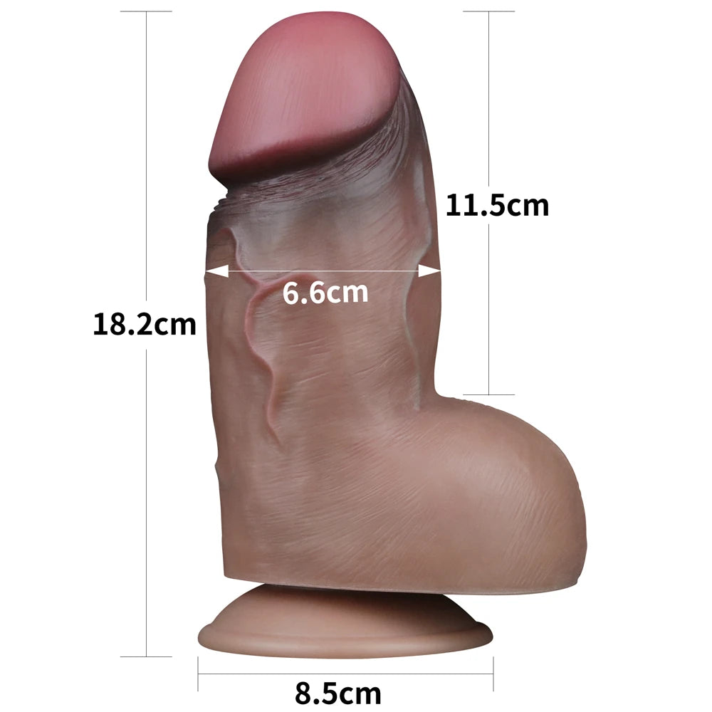 Dual Layered 18 cm kalın realistik penis – görsel 2
