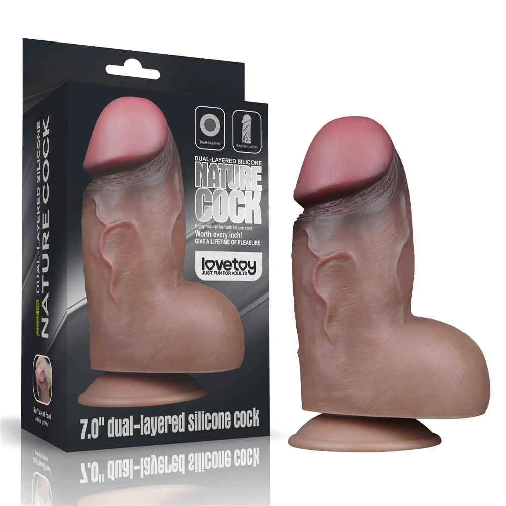 Dual Layered 18 cm kalın realistik penis – görsel 3