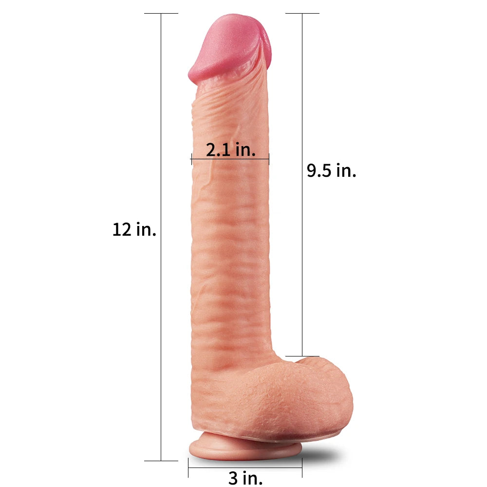 Dual Layered Cock 30,5 cm realistik penis (5,4 cm çap) – görsel 3