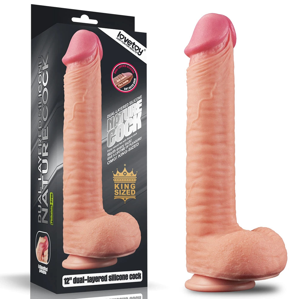 Dual Layered Cock 30,5 cm realistik penis (5,4 cm çap) – görsel 4