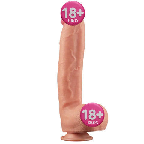 Dual Layered Cock 30,5 cm Platin Silikon Realistik Penis – 5,8 cm Çap