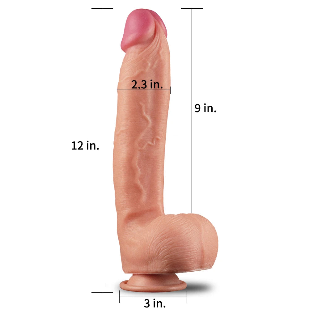 Dual Layered Cock 30,5 cm realistik penis (5,8 cm çap) – görsel 3