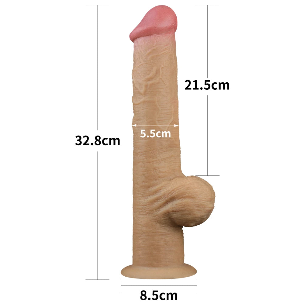 Dual Layered Handle Cock 32,8 cm saplı realistik penis – görsel 3