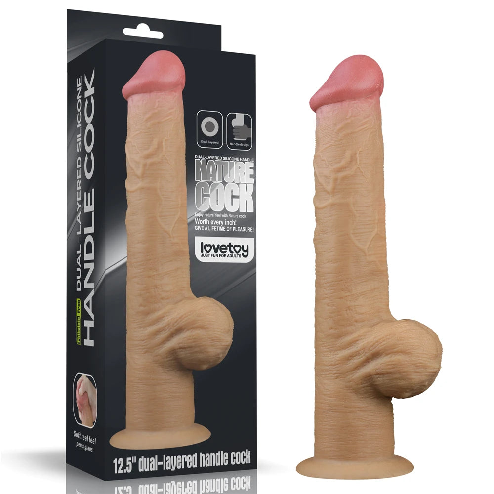 Dual Layered Handle Cock 32,8 cm saplı realistik penis – görsel 4