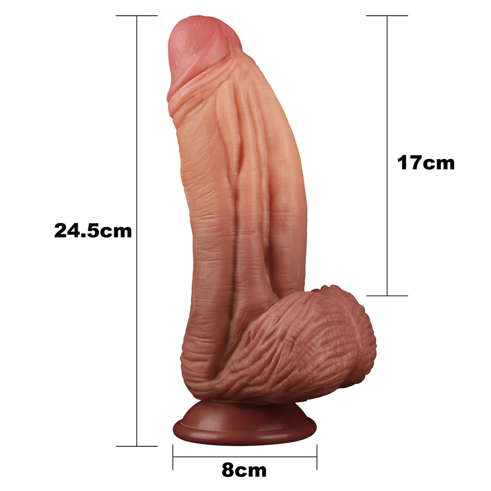 Dual Layered Monster 24,5 cm kalın realistik dildo – görsel 3