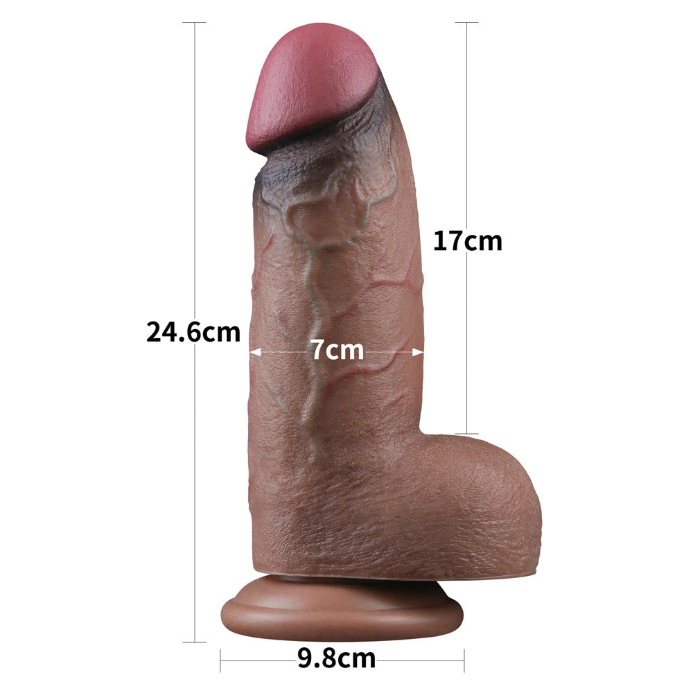 Dual Layered Silicone Cock 25 cm kalın realistik penis (7 cm çap) – görsel 3