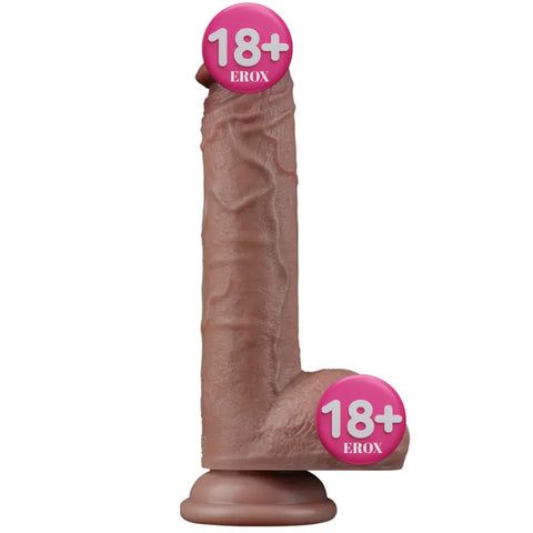 Dual Layered Silicone Cock Uzun Realistik Dildo – 23,5 cm, Ø4,3 cm