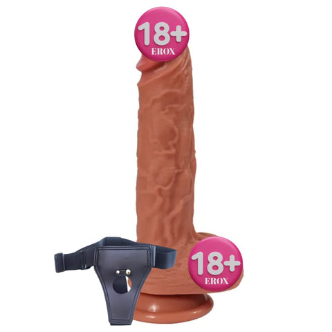 Dylan Çift Katmanlı Testisli Strap-On Penis 22,5 cm