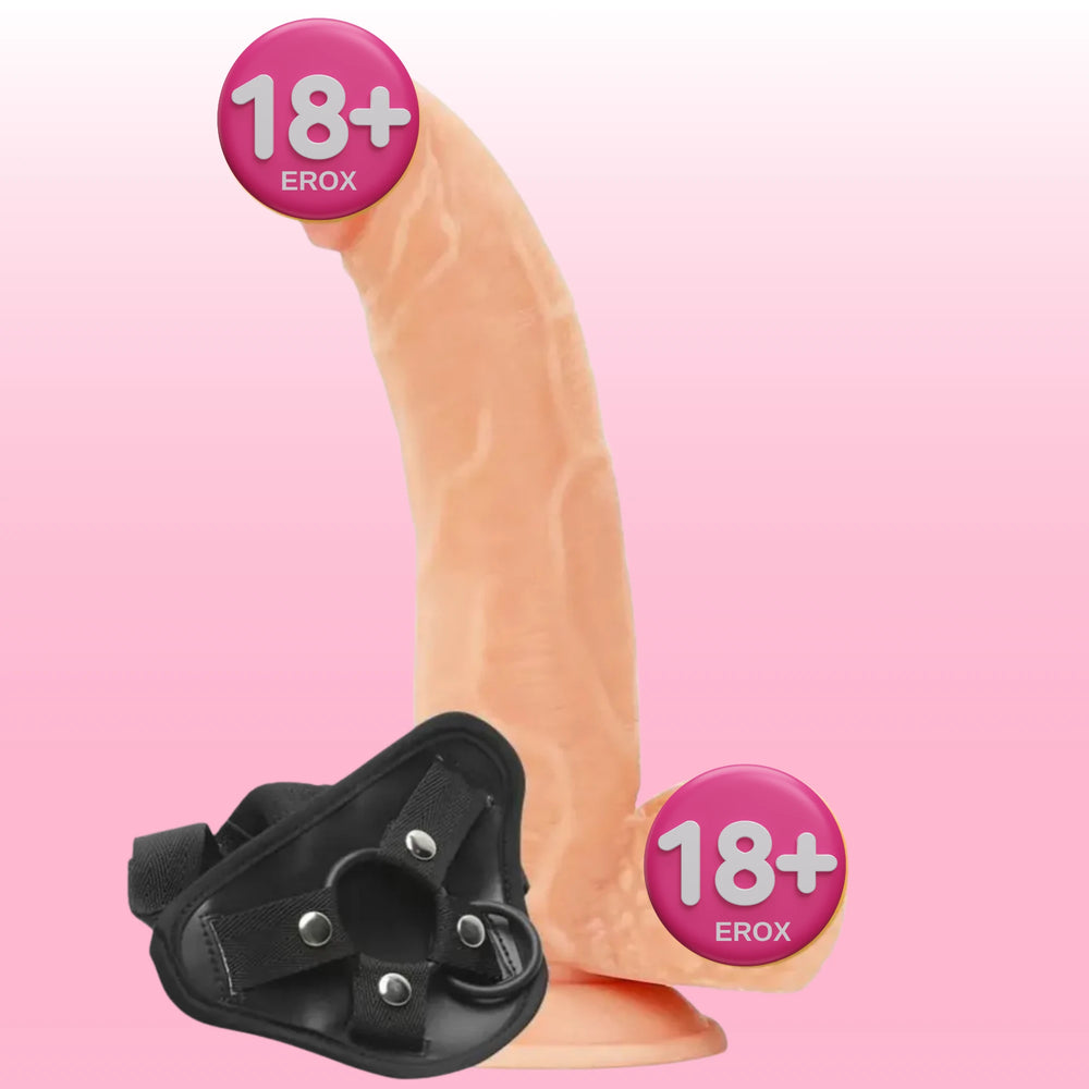 Easy Strapon Esnek Kemerli Realistik Penis – 21,5 cm