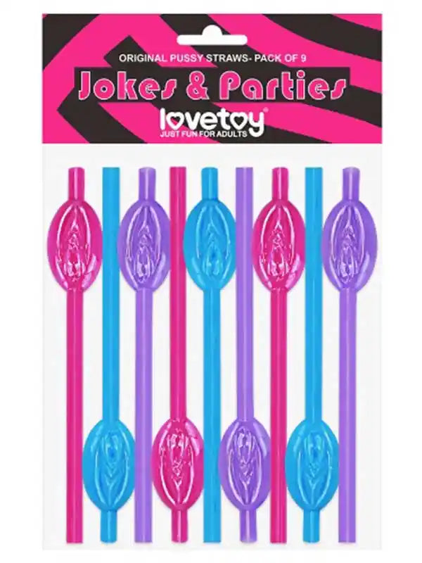 Eğlence Pipeti 9'lu Paket, Renkli Parti Pipetleri 19,5 cm