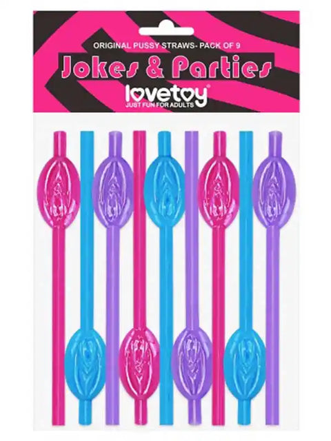 Eğlence Pipeti 9'lu Paket, Renkli Parti Pipetleri 19,5 cm
