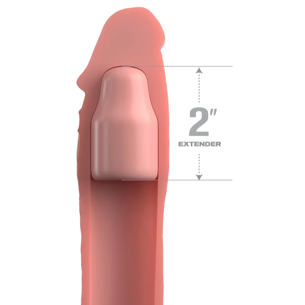 Elite 2 inç uzatmalı silikon penis kılıfı – Flesh – görsel 3