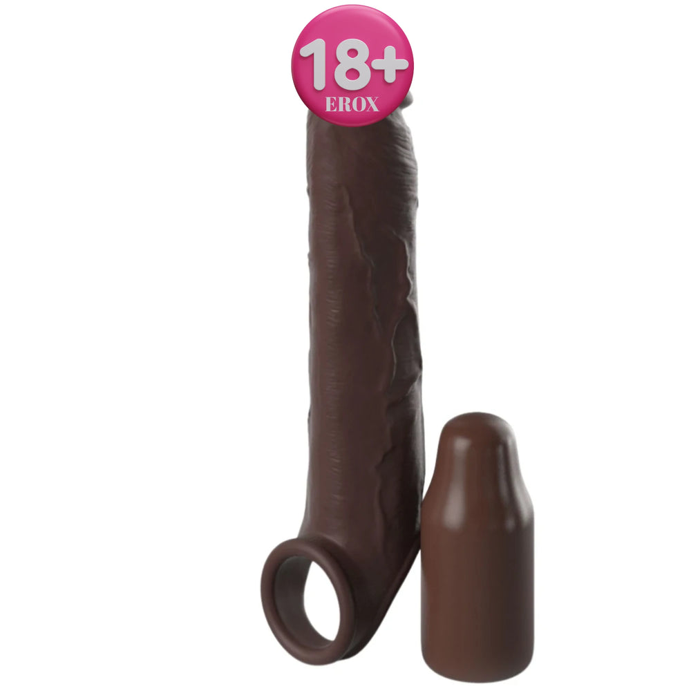 Elite 3 İnç Testis Halkalı Kalın Silikon Penis Kılıfı