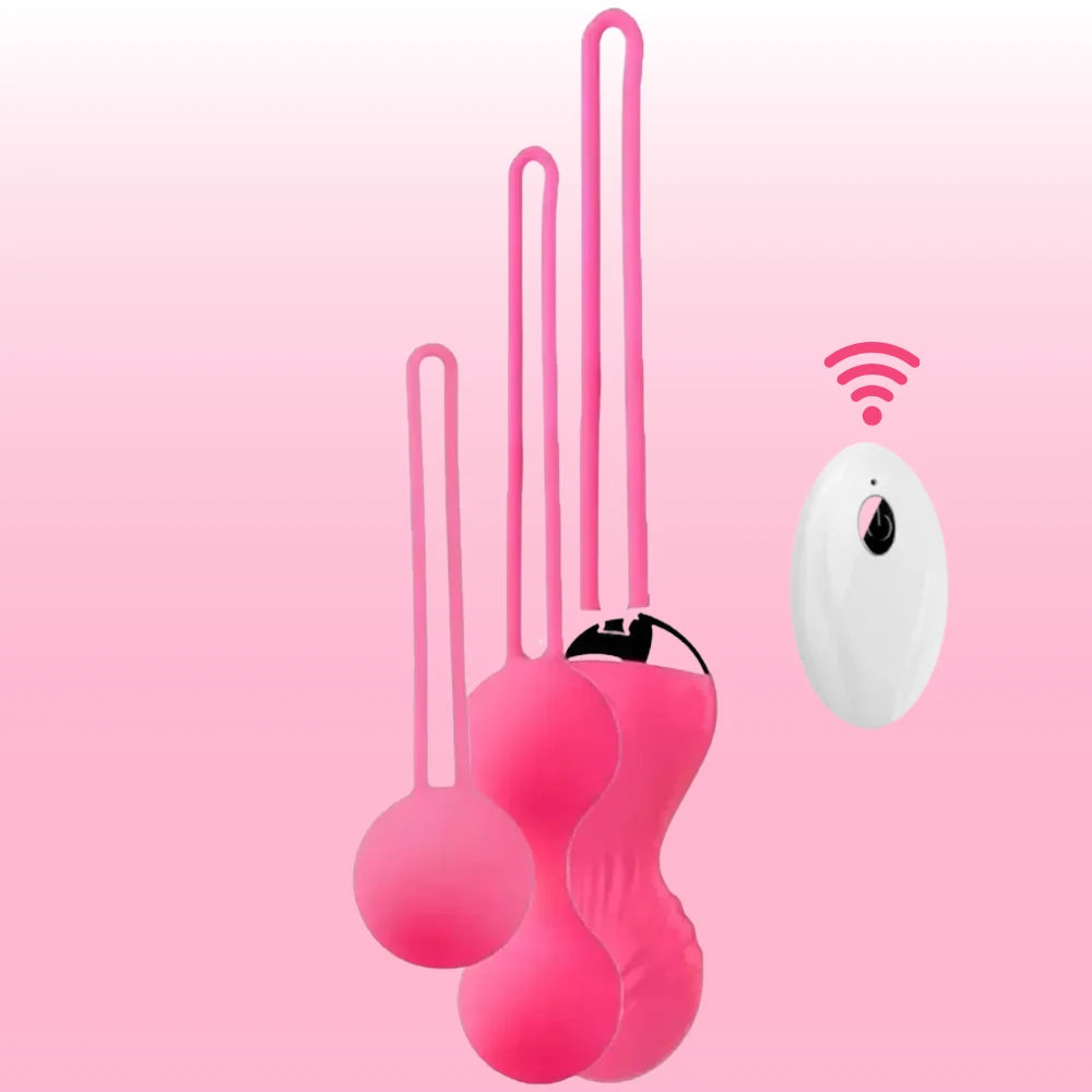 Exuis Balls Set Kumandalı Titreşimli Kegel Topu Seti – Pembe