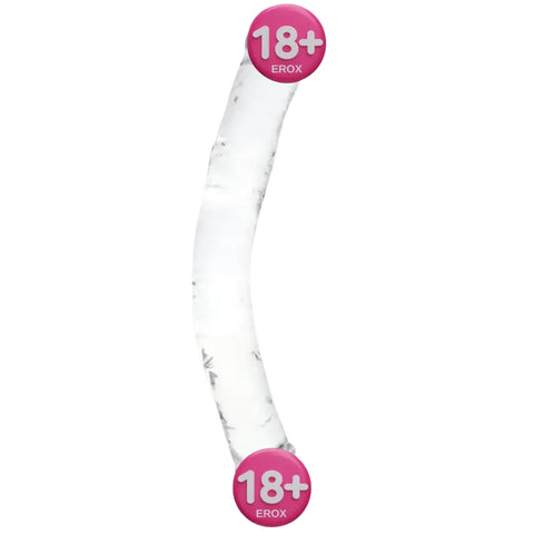 Flawless Clear 30 cm Şeffaf Çift Taraflı Vantuzlu Dildo