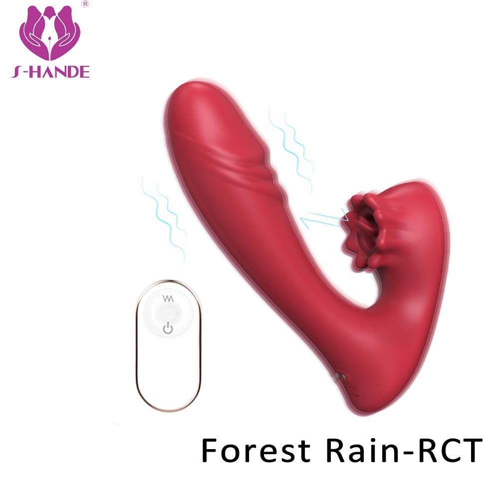 Forest Rain Çift Uyarımlı Titreşimli ve Dil Hareketli Vibratör – Kırmızı