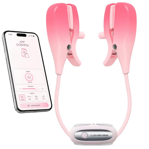 Gemini Uygulama Kontrollü Titreşimli Göğüs Ucu Klipsi – Pembe
