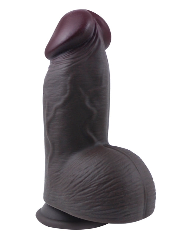 Geniş Çaplı Vakum Tabanlı Silikon Dildo – 21 cm, Siyah