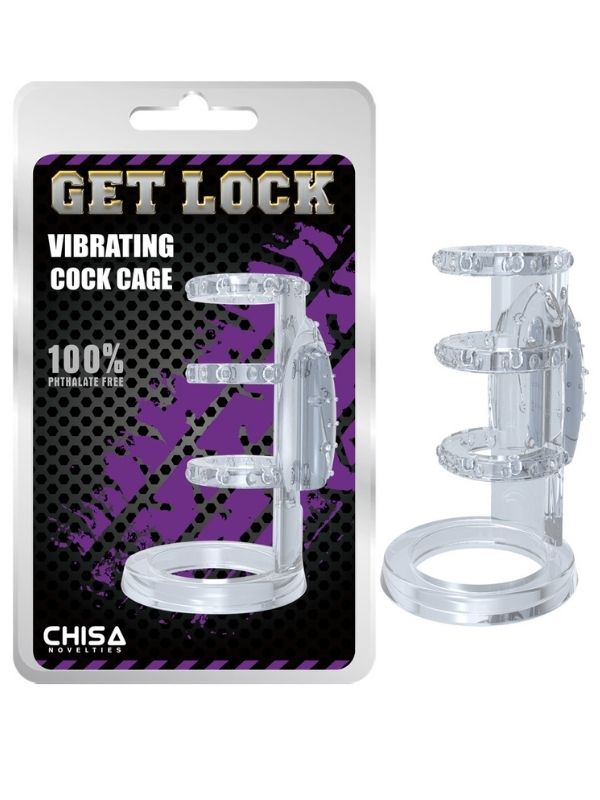 Get Lock Şeffaf Titreşimli Penis Kılıfı