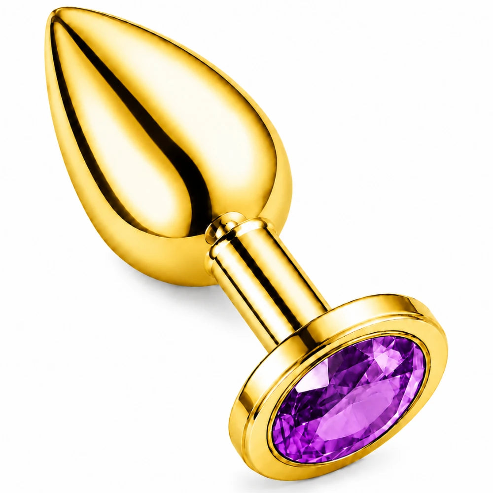 mor taşlı gold anal plug small – görsel 1