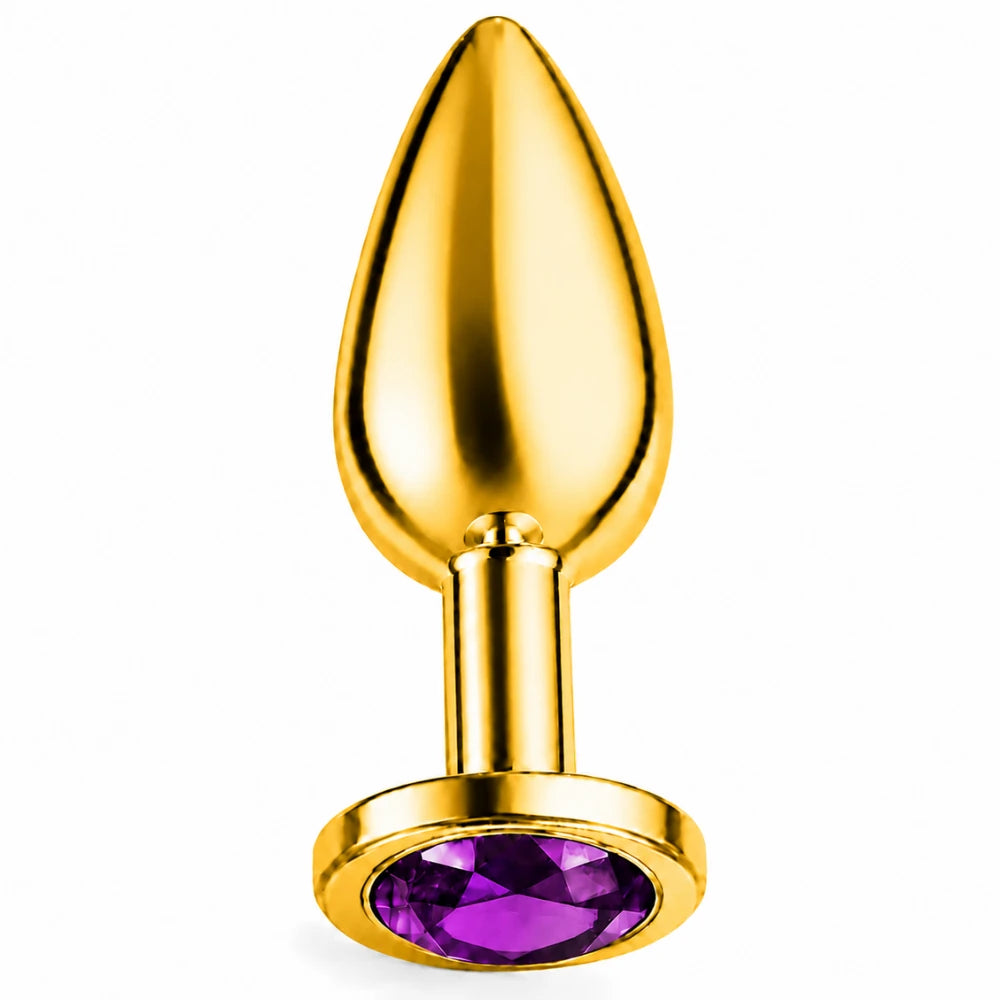 mor taşlı gold anal plug small – görsel 2
