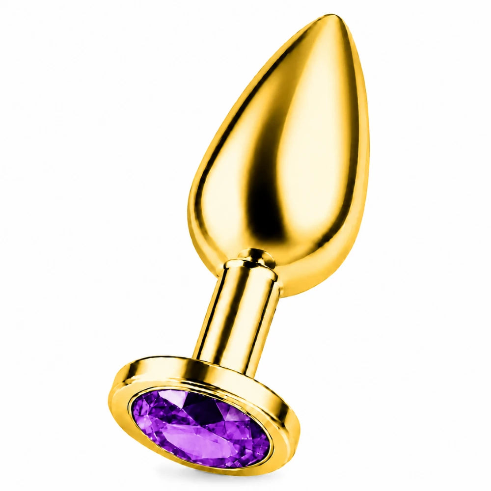 mor taşlı gold anal plug small – görsel 3