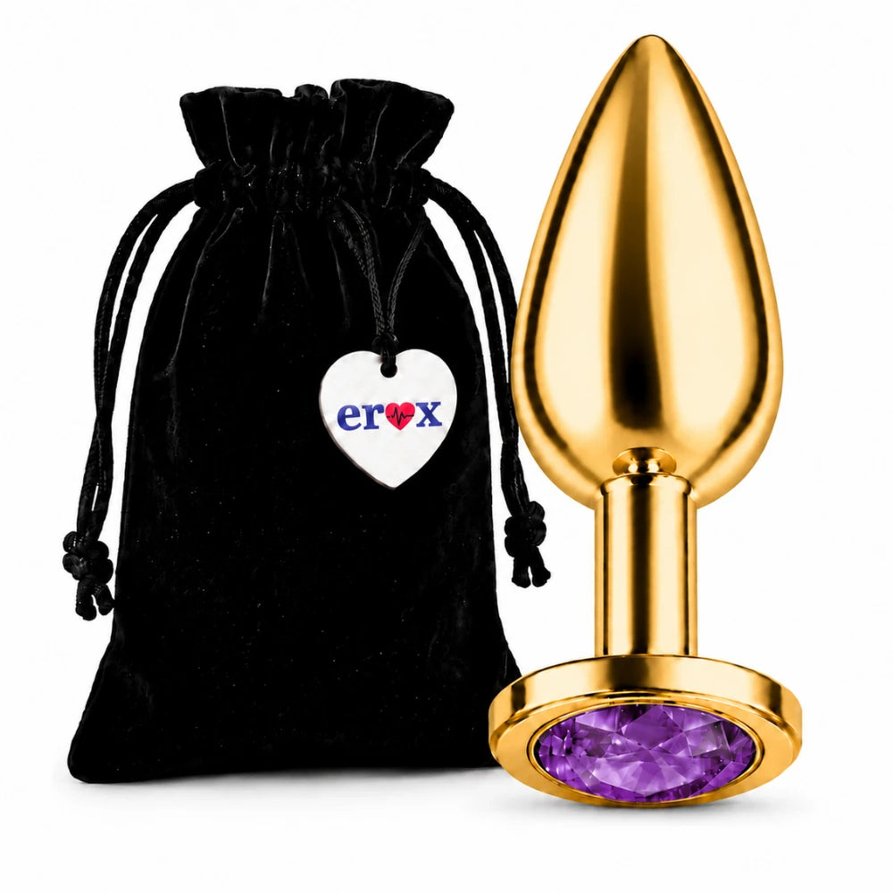 mor taşlı gold anal plug small – görsel 5