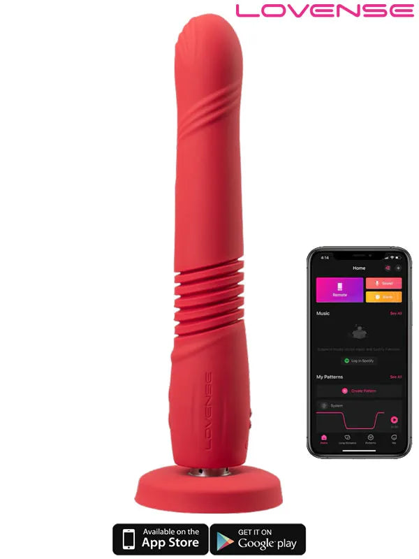 Gravity Uygulama Kontrollü İtme Hareketli Vantuzlu Dildo – Kırmızı