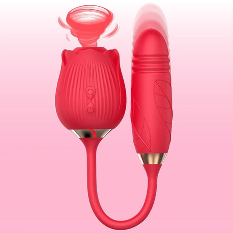 Gül Emişli ve İleri Geri Hareketli Bullet Vibratör – Kırmızı