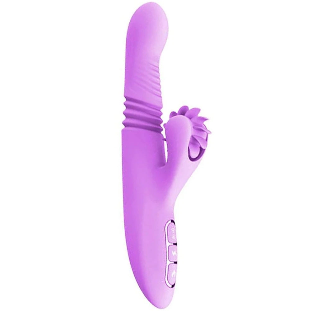 Haloy Vella İleri Geri Hareketli Rabbit Vibratör – Mor