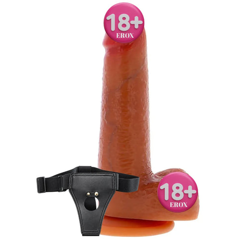 Hareketli Sünnet Derili Çift Yoğunluklu Silikon Dildo 18 cm