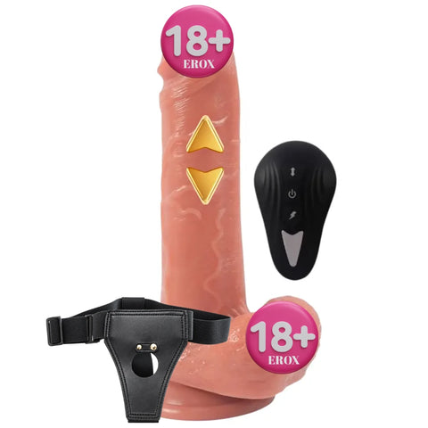 Harriet İleri Geri Hareketli Kumandalı Kemerli Penis – Ten Rengi