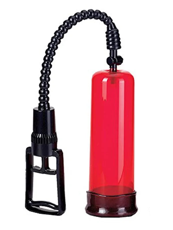 Hava Kontrollü Tetikli Penis Pompası 21 cm – Kırmızı