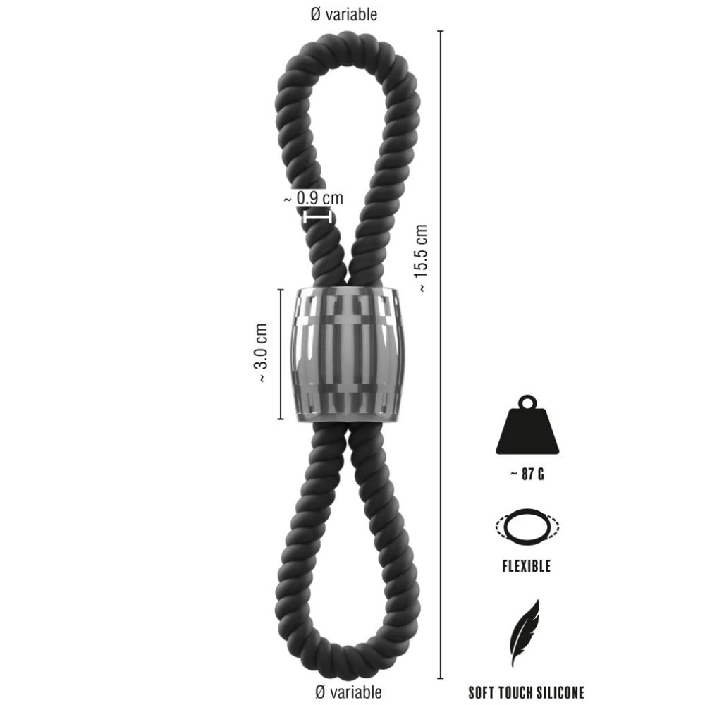 Heavy Rope çift ilmekli ağırlıklı penis halkası – görsel 4