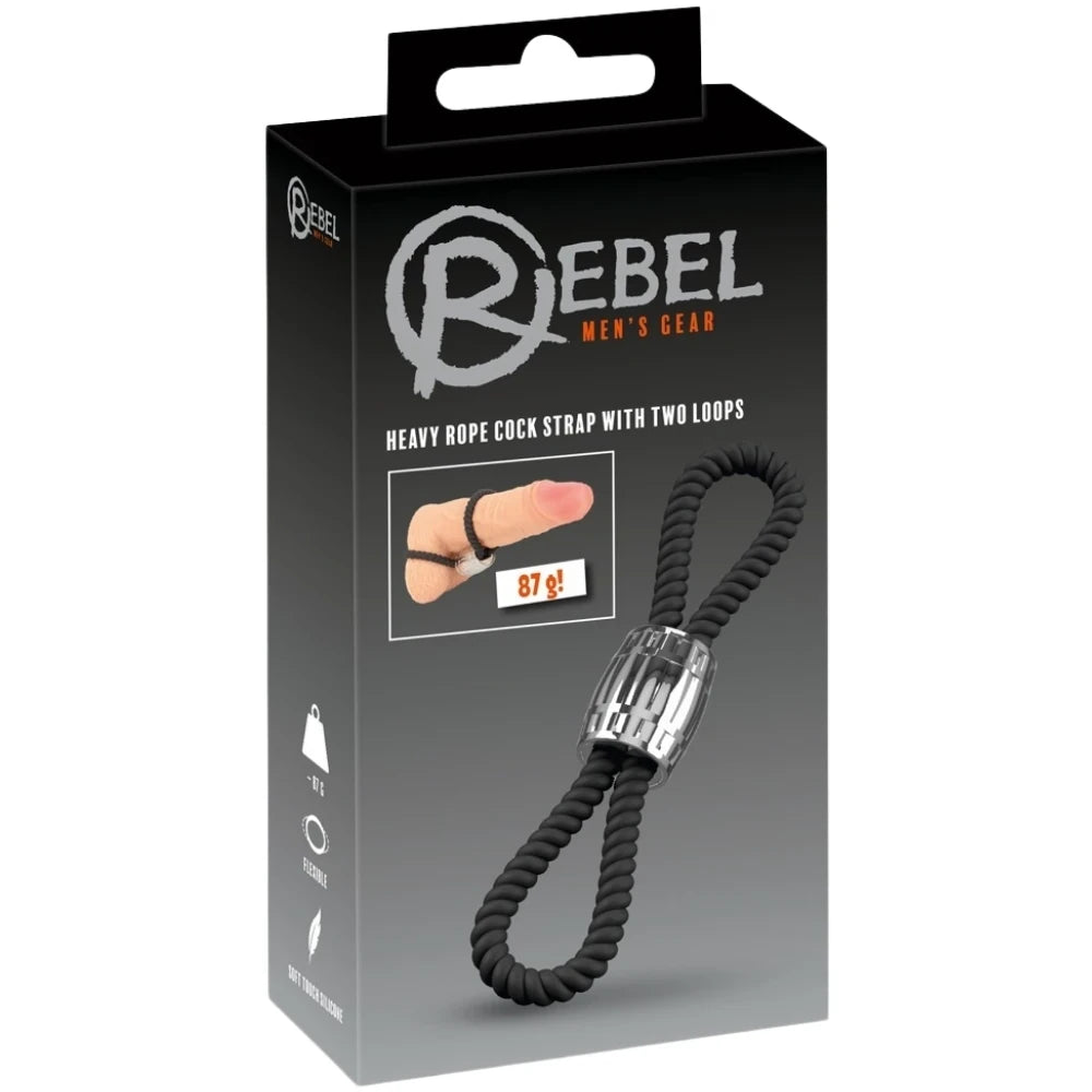 Heavy Rope çift ilmekli ağırlıklı penis halkası – görsel 5