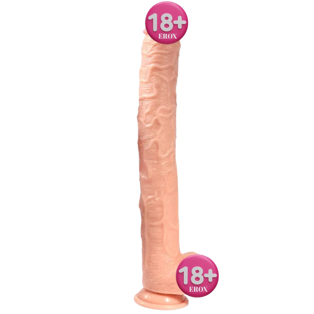 Huoer Flexible ekstra uzun realistik penis (ten rengi) – görsel 1